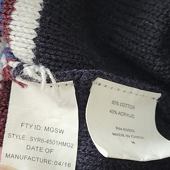 Retrofit‎ Striped drawstring hoodie sweater multicolor cotton blend men medium - Picture 6 of 8